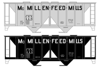 McMillen Feed Mills (Central Soya) Covered Hopper Black and White