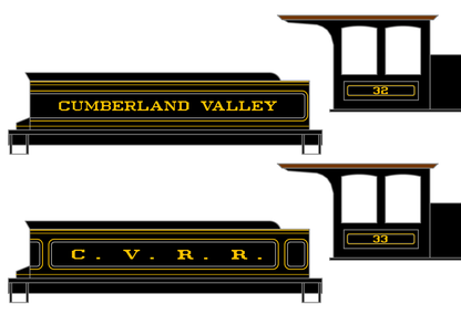 Cumberland Valley Railroad Steam Locomotive Silver and Gold PRR Subsidiary