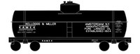 Kelloggs and Miller Linseed Oil Tank Car White Amsterdam, NY - Decal