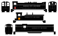 Kansas City Southern Hood Diesel Or Switcher White Black Scheme - Decal