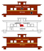 Lehigh Valley Caboose Black, White and Yellow Late Schemes