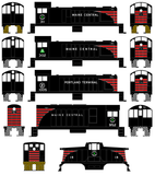 Maine Central Diesel Switcher Locomotive Red and White  - Decal