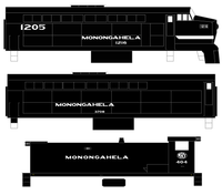 Monongahela Railway Baldwin Diesel White S12 Shark
