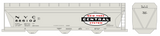 New York Central ACF Covered Hopper Black White and Red  - Decal
