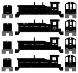 New York Central Diesel Switcher Locomotive White  - Decal