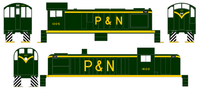 Piedmont and Northern ALCO Hood Diesel Or Switcher Yellow Big P&N - Decal
