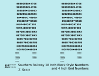 Southern Railway 18 Scale Inch Block Style Freight Car Numbers  White