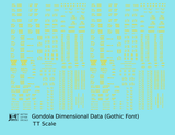 Dimensional and Weight Data Gondola Gothic Font