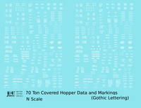 Dimensional and Weight Data 70 Ton Covered Hopper Gothic Font