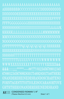 Condensed Roman Letter Number Alphabet - Decal Sheet