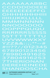 Extended Modern Gothic Letter Number Alphabet - Decal Sheet