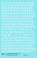 Extended Roman Letter Number Alphabet - Decal Sheet
