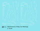 Maintenance Of Way (MOW) Data and Markings