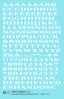Penn Roman Letter Number Alphabet - Decal Sheet