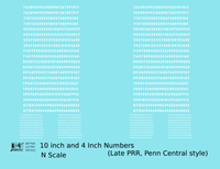 Late PRR Pennsylvania/Penn Central 10 Scale Inch Gothic Freight Car Numbers  White