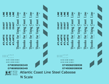 Atlantic Coast Line Steel Caboose Black Thanks For Using Coast Line - Decal - Choose Scale