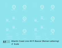 Atlantic Coast Line 40 Ft Boxcar White ACL Roman Font