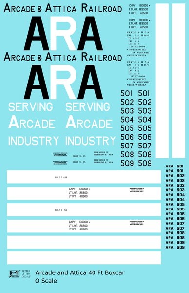 Arcade and Attica 40 Ft Boxcar Black and White