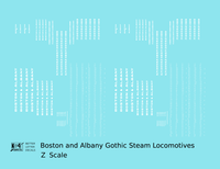 Boston and Albany Gothic Steam Locomotive White
