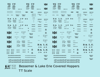 Bessemer and Lake Erie Covered Hopper Black  - Decal - Choose Scale