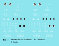 Bessemer and Lake Erie 52 Ft Gondola White B&LE