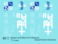 Boston and Maine 40 Ft Boxcar White and Blue Experimental Paint Schemes