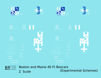 Boston and Maine 40 Ft Boxcar White and Blue Experimental Paint Schemes