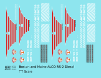 Boston and Maine ALCO RS-2 Locomotive Red and White  - Decal - Choose Scale