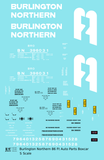 Burlington Northern 86 Ft Auto Parts Boxcar White  - Decal - Choose Scale