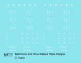 Baltimore and Ohio Ribbed Triple Hopper White Futura Font