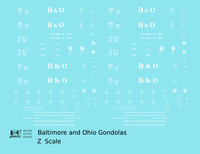 Baltimore and Ohio Gondola White Roman Lettering - Decal - Choose Scale
