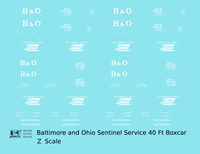Baltimore and Ohio 40 Ft Boxcar White Sentinel Service