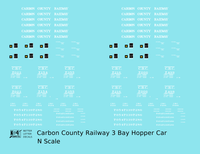 Carbon County Railway Three Bay Hopper White Utah