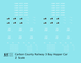 Carbon County Railway Three Bay Hopper White Utah