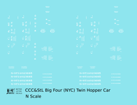 CCC&StL Big Four Twin Hopper Car White New York Central
