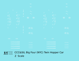 CCC&StL Big Four Twin Hopper Car White New York Central
