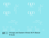 Chicago and Eastern Illinois C&EI Boxcar White Roman Font