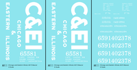 Chicago and Eastern Illinois C&EI Boxcar White Gothic Font