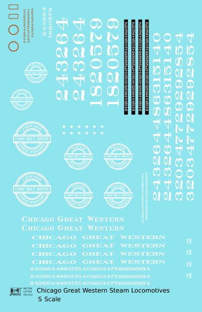 Chicago Great Western Steam Locomotive White