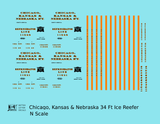 Chicago Kansas & Nebraska 34 Ft Ice Reefer Black Orange Rock Island