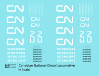Canadian National Diesel Locomotive White First Noodle Scheme