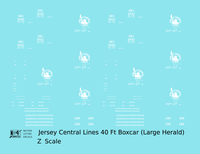 Central Of New Jersey 40 Ft Boxcar White Large Herald - Decal - Choose Scale