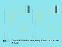 Central Of New Jersey Steam Locomotive Dulux Yellow C.R.R. Of N.J. - Decal - Choose Scale