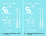 Chesapeake and Ohio Offset Twin Hopper White C&O (1954-1957)