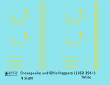 Chesapeake and Ohio Hopper Car Yellow C&O (1956-1960)