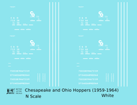 Chesapeake and Ohio Hopper Car White C&O (1959-1964)