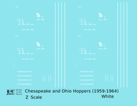 Chesapeake and Ohio Hopper Car White C&O (1959-1964)