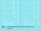 Chesapeake and Ohio 85 Ton Hopper Car White