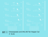 Chesapeake and Ohio 85 Ton Hopper Car White