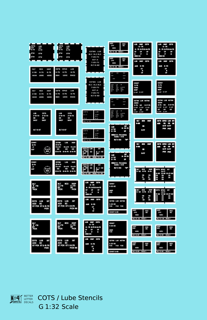COTS Lube Data Stencil Boxes  Black and White